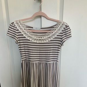 Soft Striped Lace Sun Dress